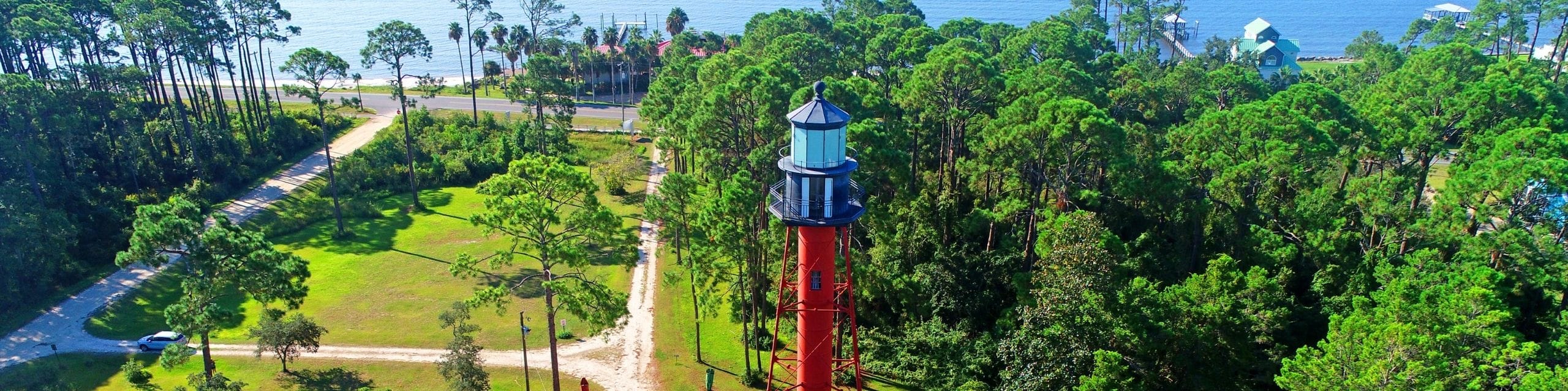 Carrabelle Lighthouse Drone Shot