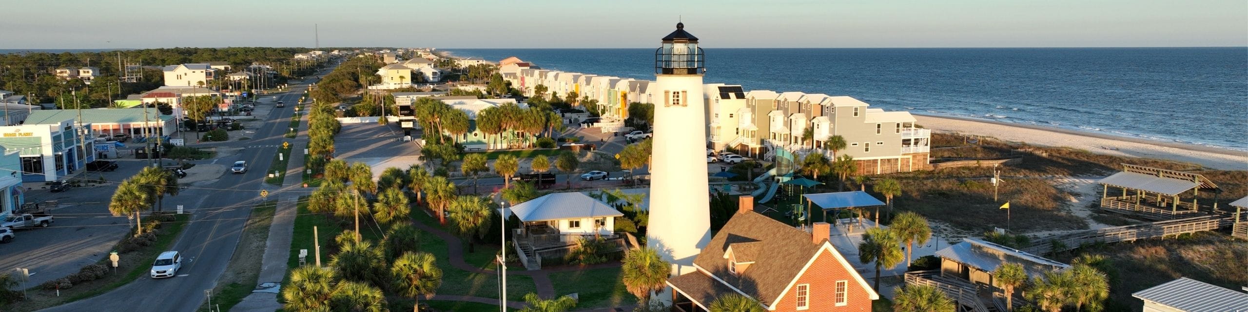 St. George Island Drone View of Lighthouse